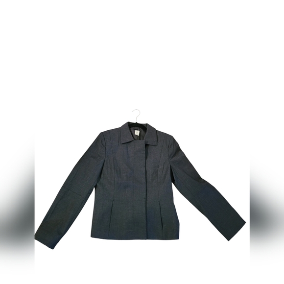 J. Crew Size 10 Military Wool Short Blazer Jacket Charcoal Made in Hungary - Picture 5 of 11